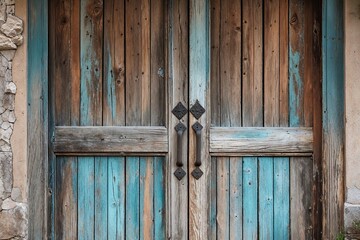 Rustic Wooden Door Design with Weathered Charm and Unique Texture