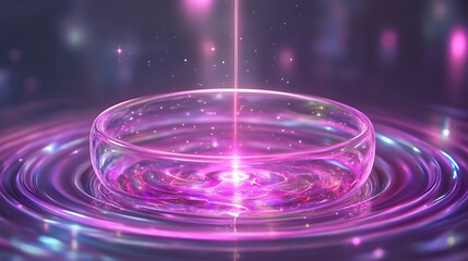 Obraz premium Luminous Portal to Another Dimension with Sparkling Waves of Energy and Translucent Circular Structure