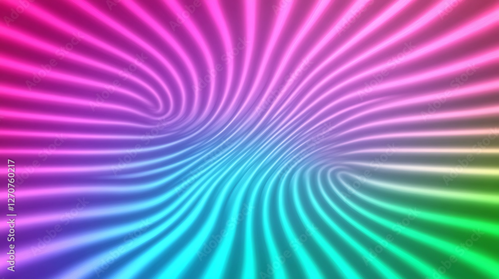 Poster luminous rainbow tunnel illusion a mesmerizing abstract design with vibrant colors and flowing lines