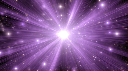 Obraz premium Luminous Radiance Exploding Through Space Cosmic Light Burst Starfield Display Purple Tint Background