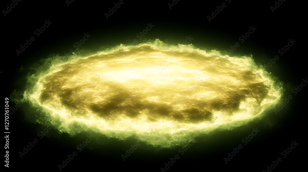 Poster luminous sphere of energy floating in infinite darkness digital rendering concept creation