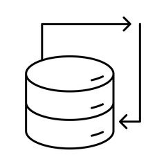 Data Analysis Line Icon. Database Big data Analytics Server Infographic Pictograms Security Digitalization Processing Editable Stroke Vector Icon