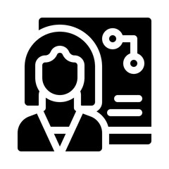 Obraz premium Data scientist glyph icon