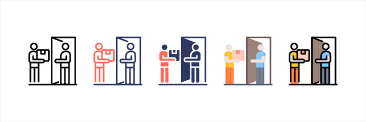 Naklejka premium Doorstep Delivery Multistyle Icon Set