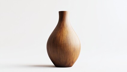Wooden vase on white background (1)