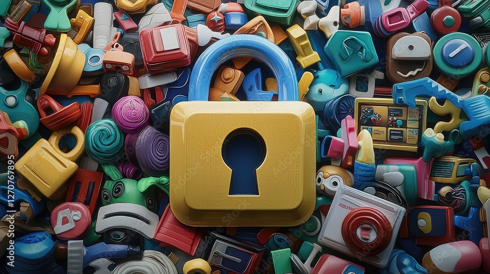 Poster digital security, protecting your data in a world of information overload