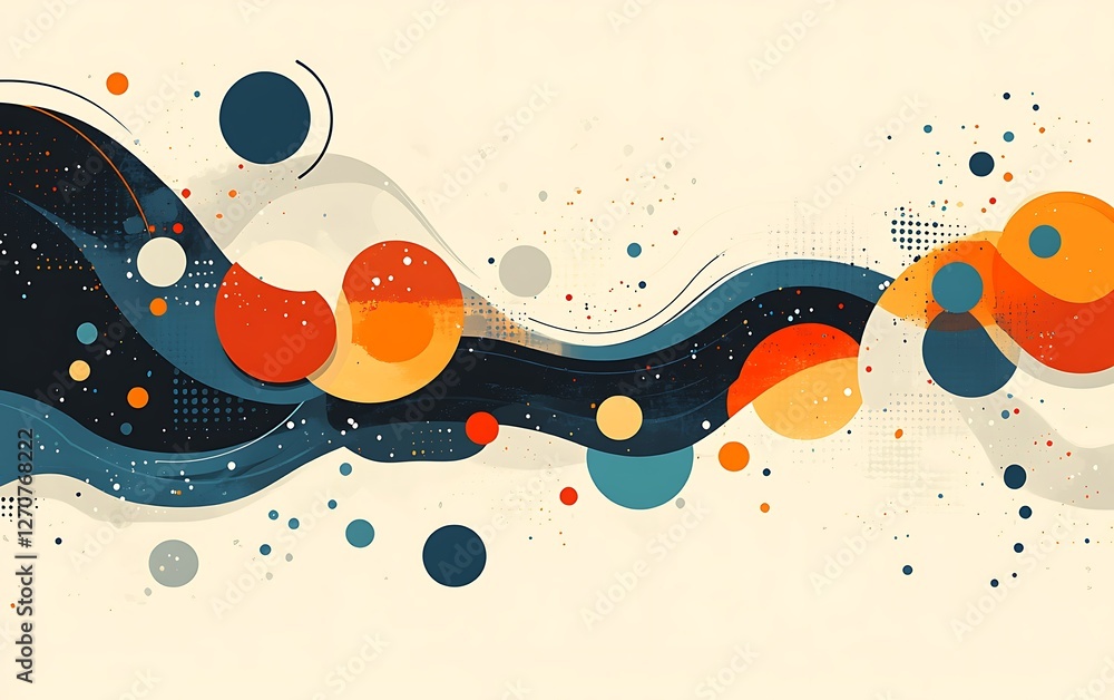 Poster abstract shapes flowing, dynamic design, use for background