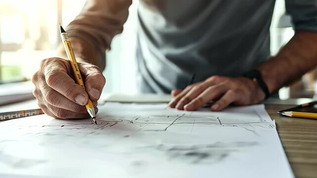 A sailor plotting a course on a nautical chart with tools