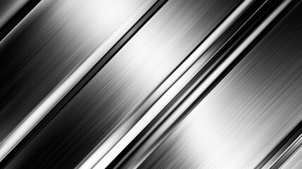 Obraz premium Abstract diagonal lines of brushed metal in grayscale, creating a sleek and modern background