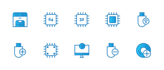 AI blue icon pack design