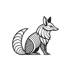 Minimalist Arowana Fox Line Art