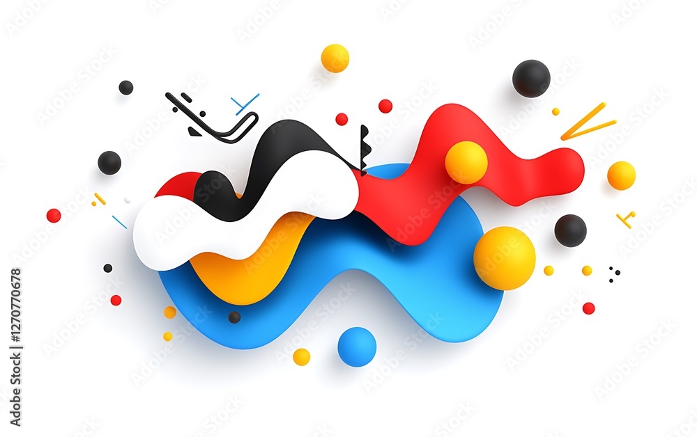 Aufkleber abstract colored forms and spheres for a creative design element on a white background