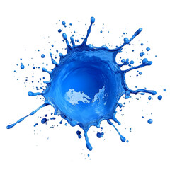 Fototapeta premium Dynamic splash of vibrant blue paint isolated on a white background