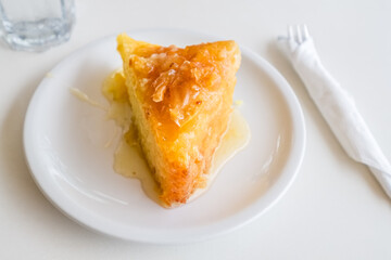 Greek dessert Galaktoboureko.