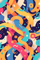 Abstract colorful shapes swirl background design