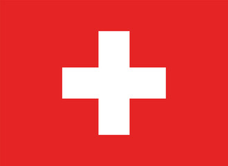 Switzerland national flag with Actual Measurement