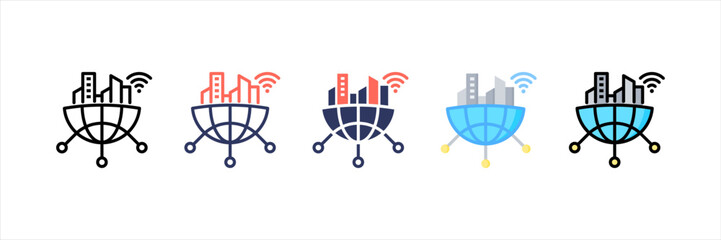 Smart City Multistyle Icon Set