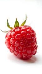 Closeup of a fresh raspberry showcasing its detail and texture in natural light