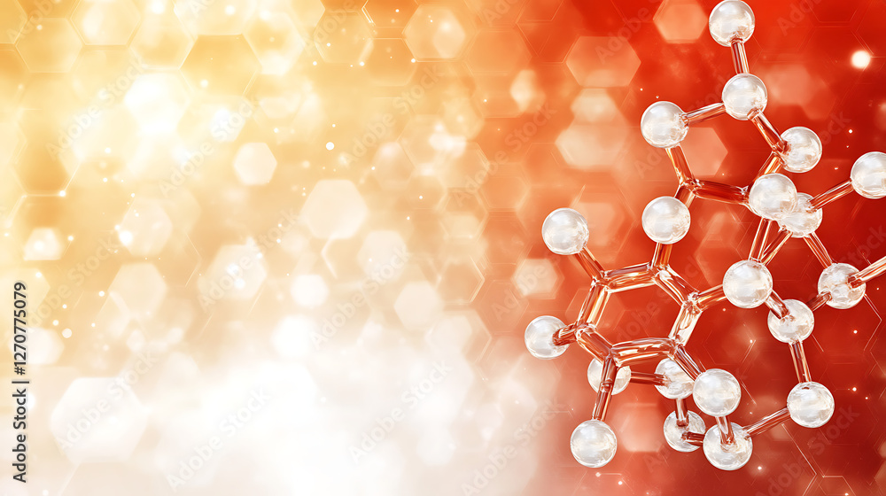 Poster molecular structure connection backdrop in science and research with chemical bonding design