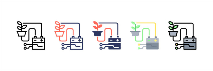 Obraz premium Bioenergy Multistyle Icon Set