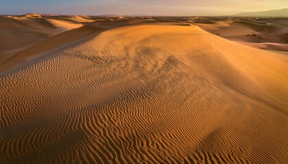 Naklejka premium Aerial shots reveal the patterns of the dunes. 