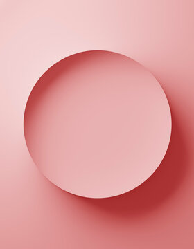 Top view of a simple circle with soft shadows creating a calming aesthetic