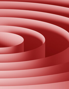 Concentric circles in shades of pink create a dynamic visual effect