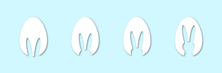 Easter egg background, Easter egg hunting. Bunny silhouette on Easter egg,Easter Silhouette, paper cut