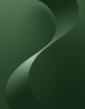 A smooth green curve creates a serene, minimalistic vibe