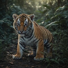 Create a dialogue between a tiger and a wise old owl in a magical forest.