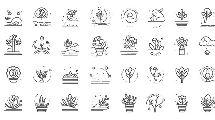 spring line icons set. Stroke vector elements for trendy design. Simple pictograms for mobile concept and web apps. Vector line icons isolated on a white background.

