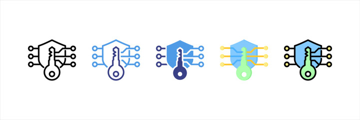Encryption Key Multistyle Icon Set