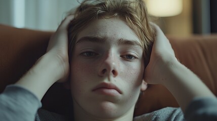 Teen looking distressed, symbolizing alcohol abuse impact.