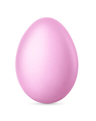 One pink Easter egg isolated. Transparent PNG image.