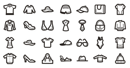 fashion Line Icon Set.Vector. editable