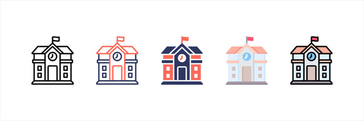 School Multistyle Icon Set
