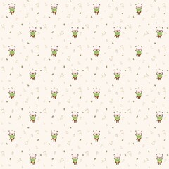 seamless pattern with juggling boars on beige background  © Наталія Хричова