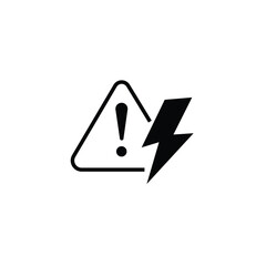 Danger warning icon. Risk sign. Sign of lightning. Electricity icon. Over voltage. Transformer pictogram. Alert sign. Danger sign. Electrical safety. High