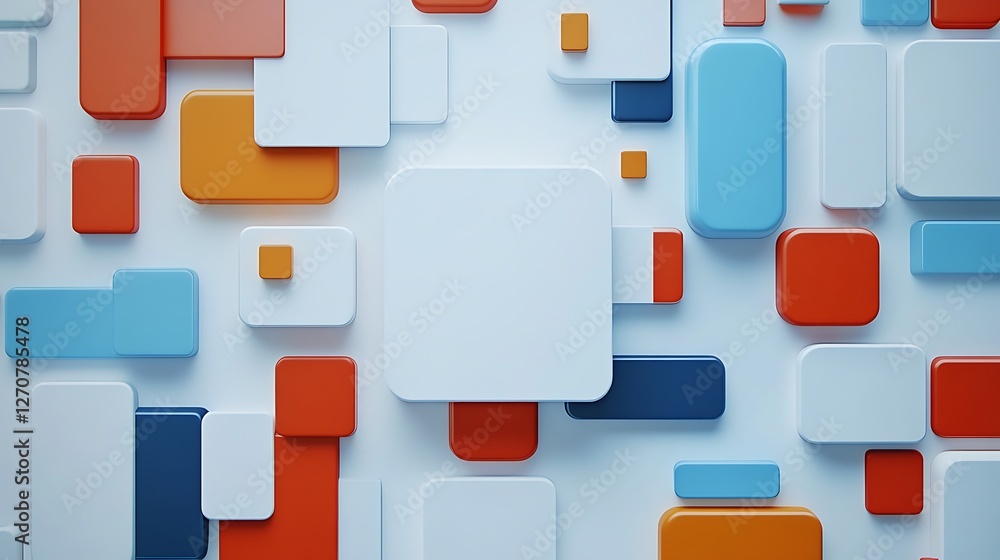 Aufkleber abstract, colorful background with scattered tiles for presentations and website design