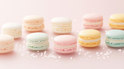  pastel white chocolate macarons