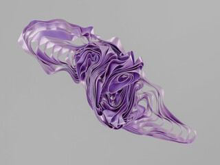 Abstract purple ribbon art with intricate swirling design