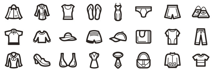 Fashion Line Icon Set.Vector. editable