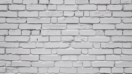Obraz premium style and type of a white brick wall, showcasing a classic and rustic layout. The bricks are arranged in a horizontal pattern, with each row slightly offset from the one above, creating a traditional 