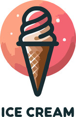 Minimalist Ice Cream Logo with Pastel Aesthetic
The subtle pink and cream tones evoke a sense of sweetness and freshness, making it visually appealing for logos, packaging, or app icons.