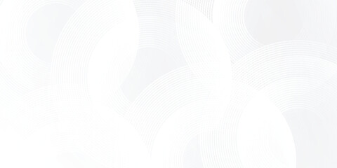 White glowing geometric lines on gray background. Modern shiny blue circle abstract modern simple design