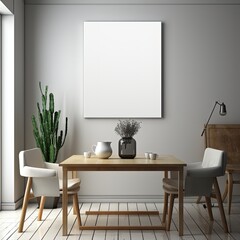 Empty White Poster Mockup in a Modern Art Gallery