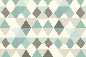 Abstract geometric pattern, repeating triangles and squares, neutral colors, seamless background