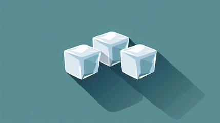 Ice Cubes or Sugar Cubes Flat Vector Icon for Apps