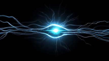 Neural Network Abstract Representation with Glowing Synapse Concept in Digital Style