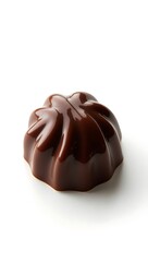 Fototapeta premium Closeup of a shiny chocolate confection with a textured surface